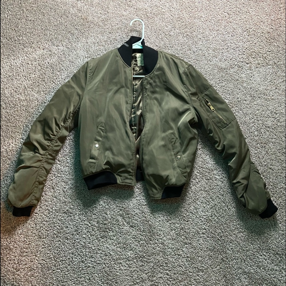 Green bomber jacket